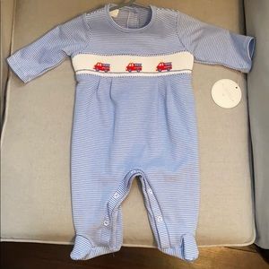 Edgehill Collection Long Sleeve Firetruck Onepiece